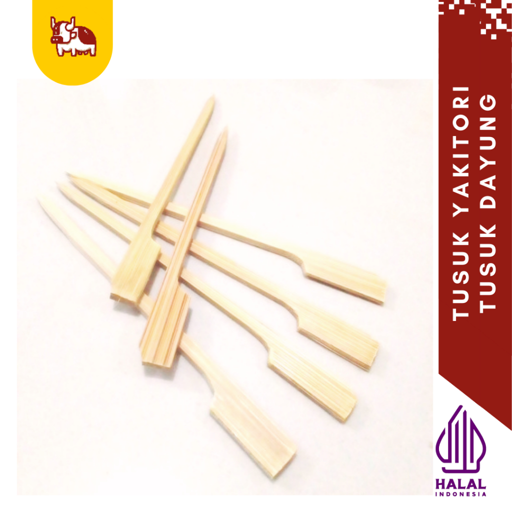 Tusuk Sate Jepang Yakitori  Tusuk Sate Dayung 11cm dan 15cm 10 tusuk