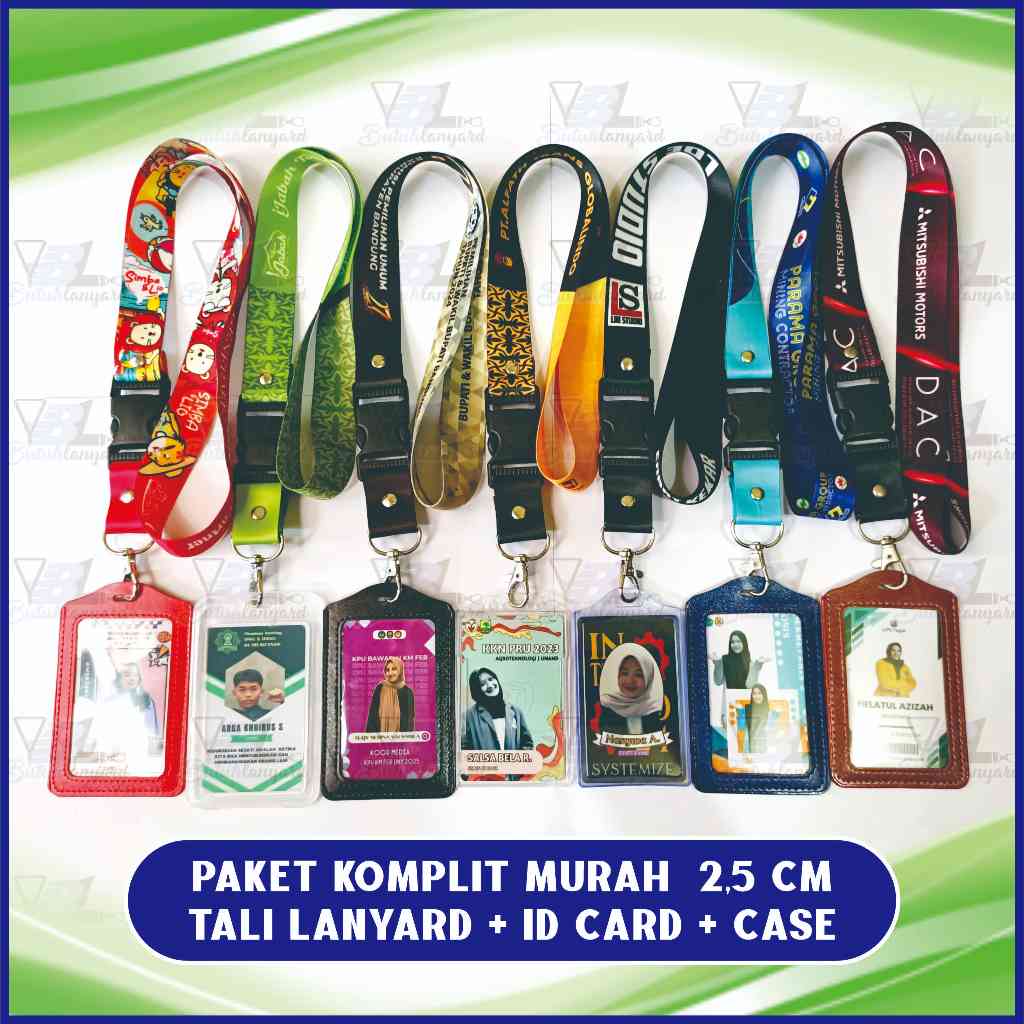 

PROMO PAKET LANYARD 2,5 CM TALI LANYARD + ID CARD + CASE BAGUS