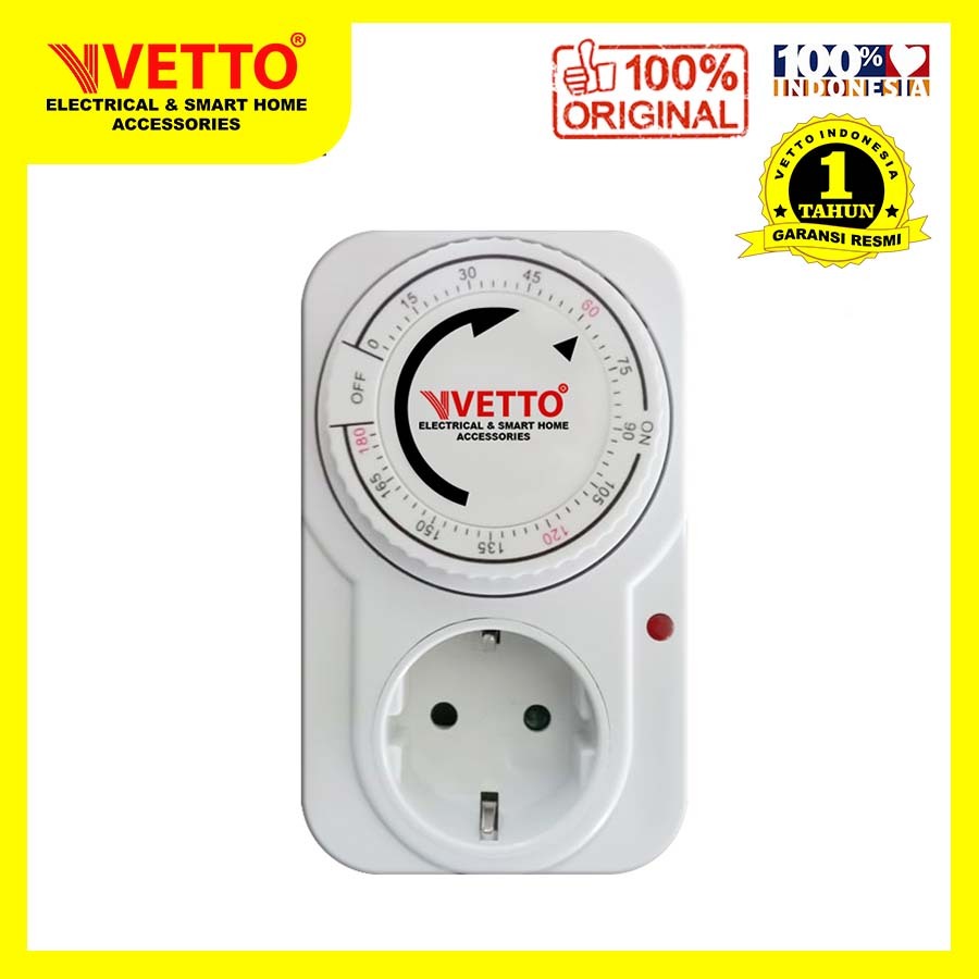 Stop Kontak Timer Analog - 3 Jam VETTO
