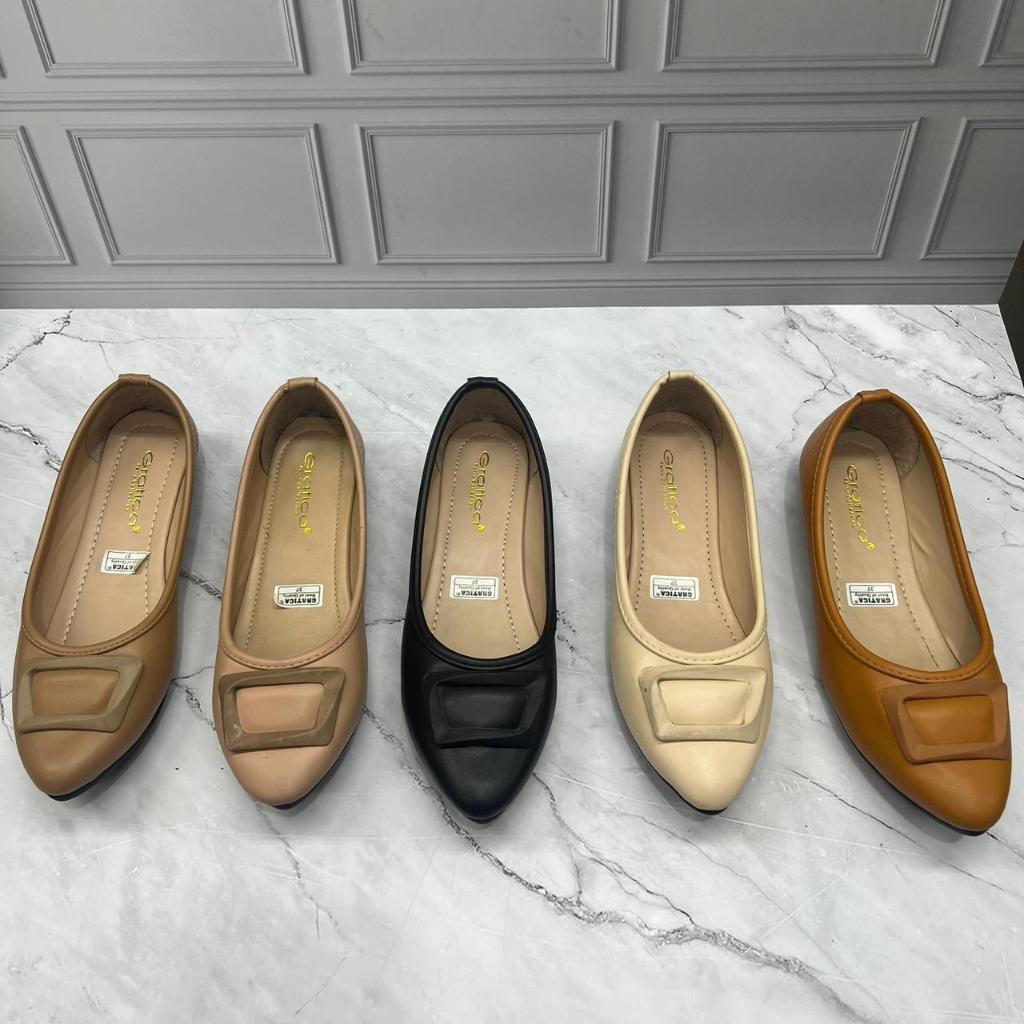Gratica Sepatu Wanita Flat Shoes Lancip Monica | Sandal Balet Perempuan