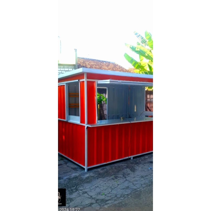 Booth Container gerobak jualan portable 2x2.5meter tinggi 2.25m