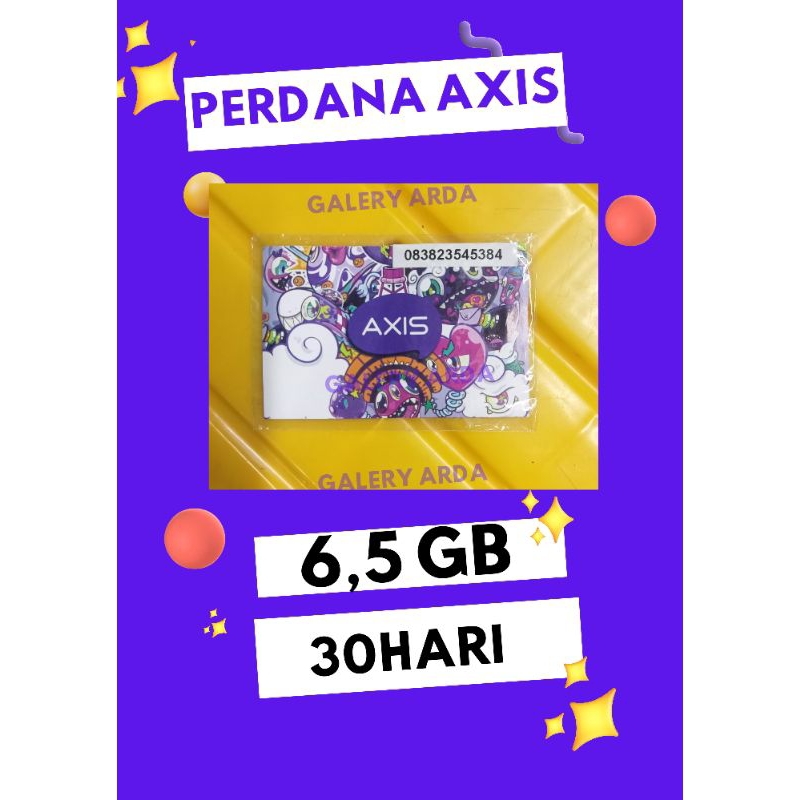 KARTU PERDANA AXIS ISI DATA 6,5 GB || 30 HARI