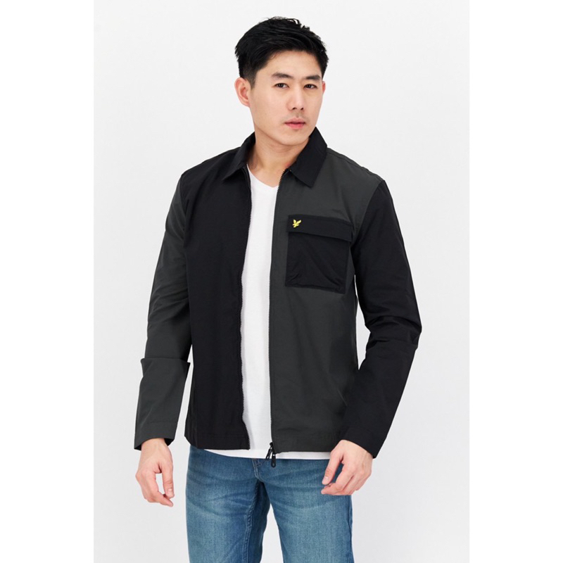 Lyle And Scott Tonal Stripe Overshirt Jacket Original In Black And Grey