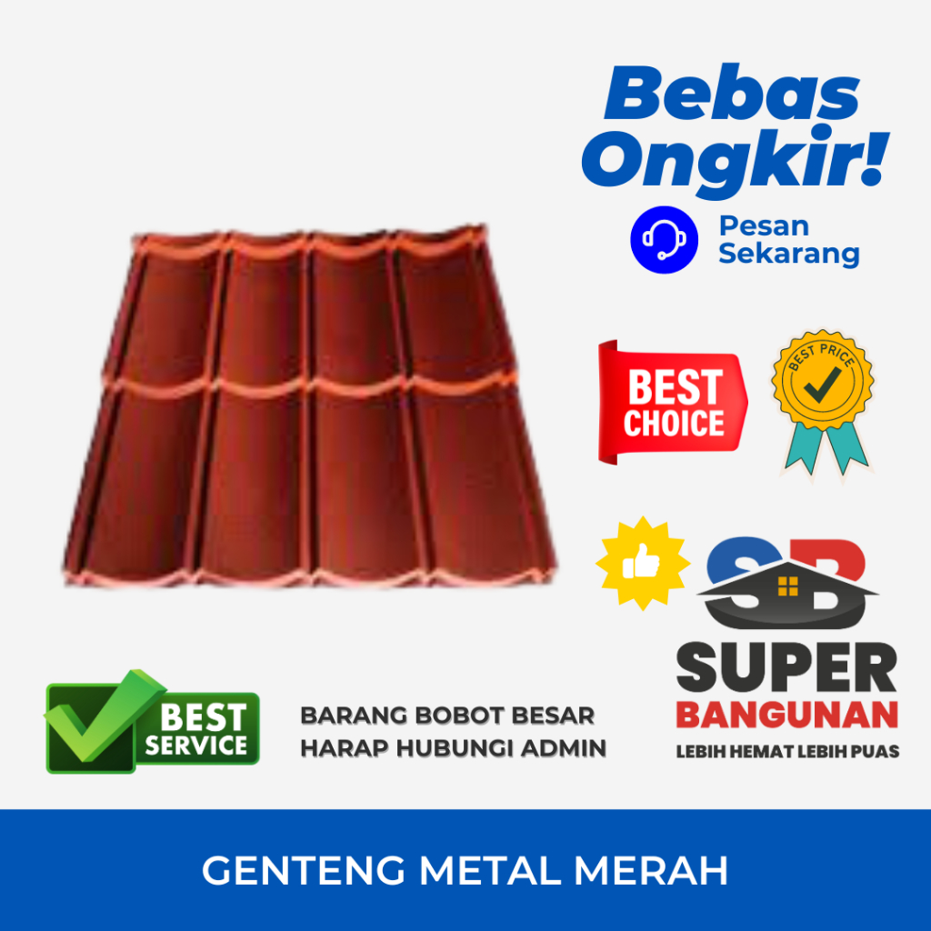 GENTENG METAL WARNA MERAH