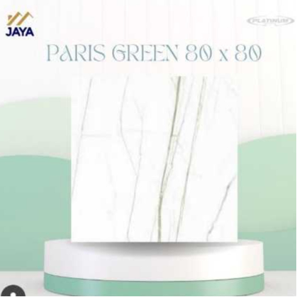 KERAMIK LANTAI GLOSSY HALUS PARIS GREEN 80 X 80 PLATINUM