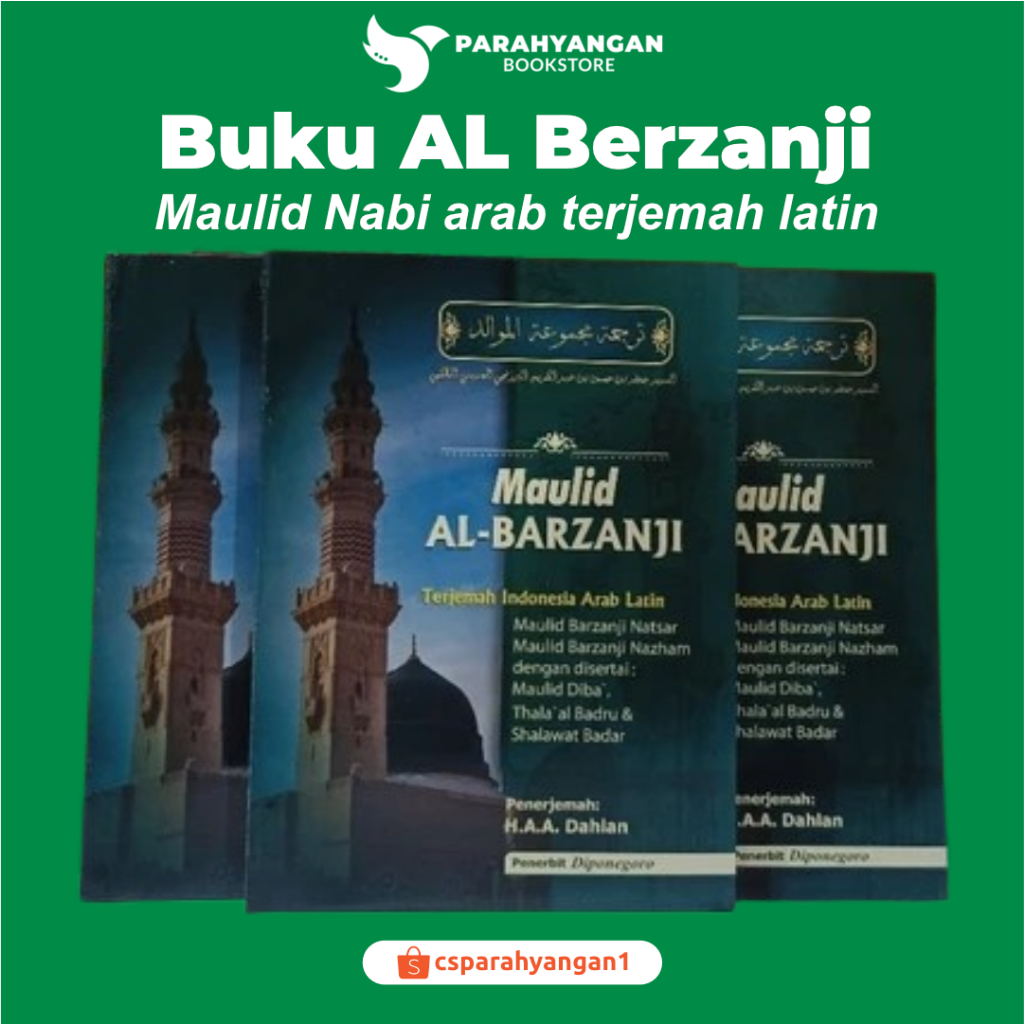 Buku Kitab Maulid Al-Barzanji Terjamah BARZANJI Arab dan Latin Plus Terjemahan Lengkap - Diponegoro 