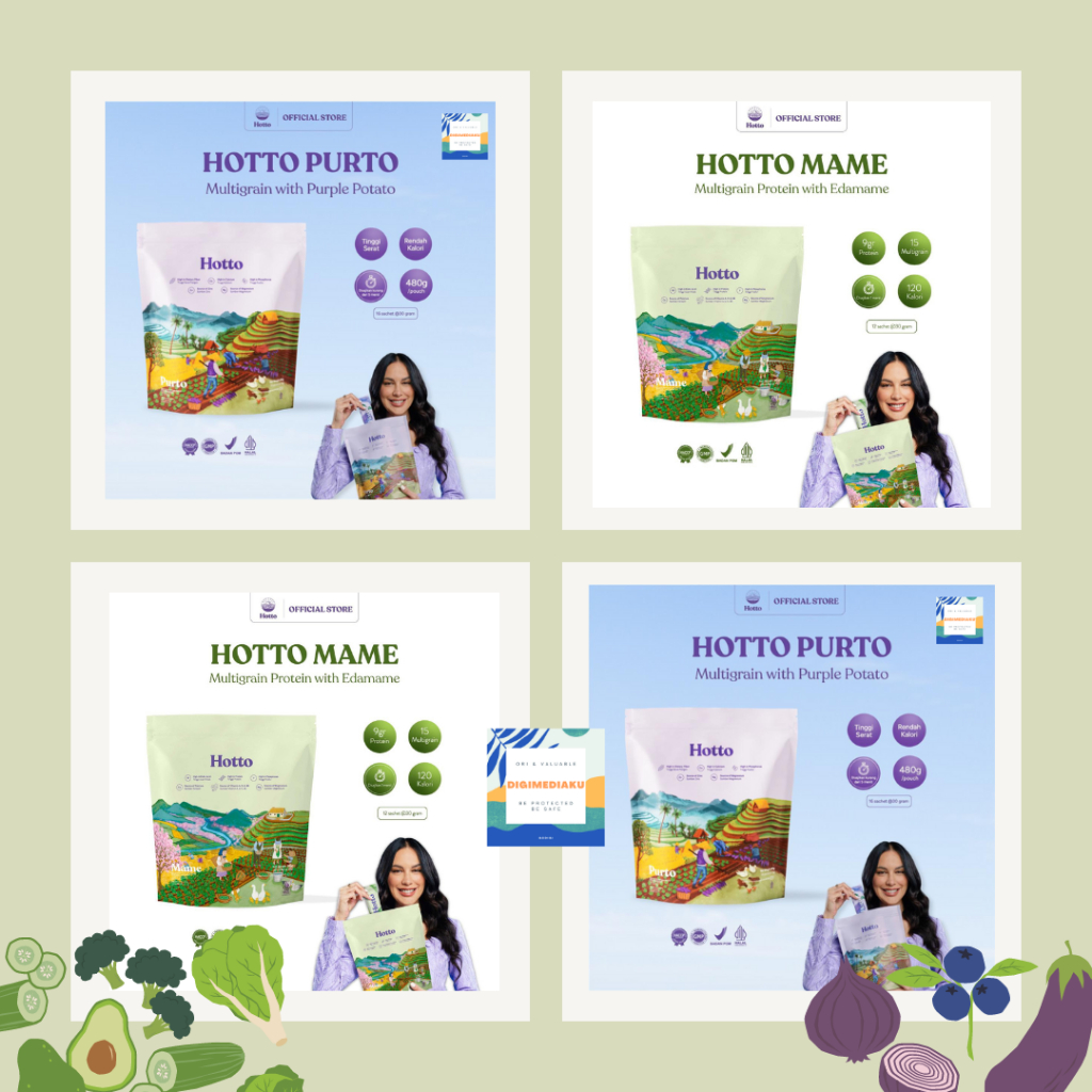 

PROMO!! Hotto Purto Multigrain with Purple Potato (1 pouch) Meal Replacement HOTTO MAME