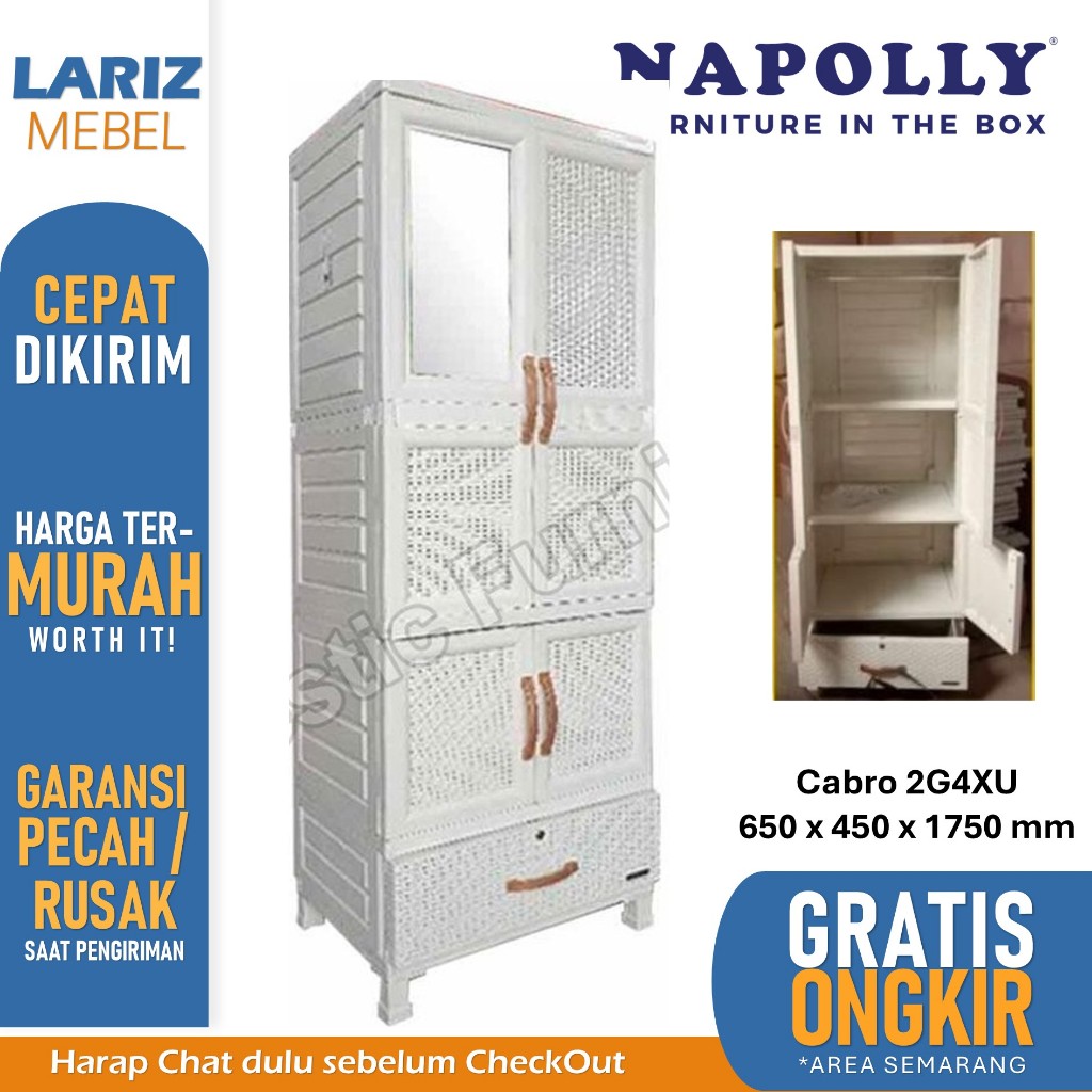 PROMO Lemari Plastik Napolly Cabro 2G4XU.1Dc Murah Toko Lariz Mebel Semarang Napolly