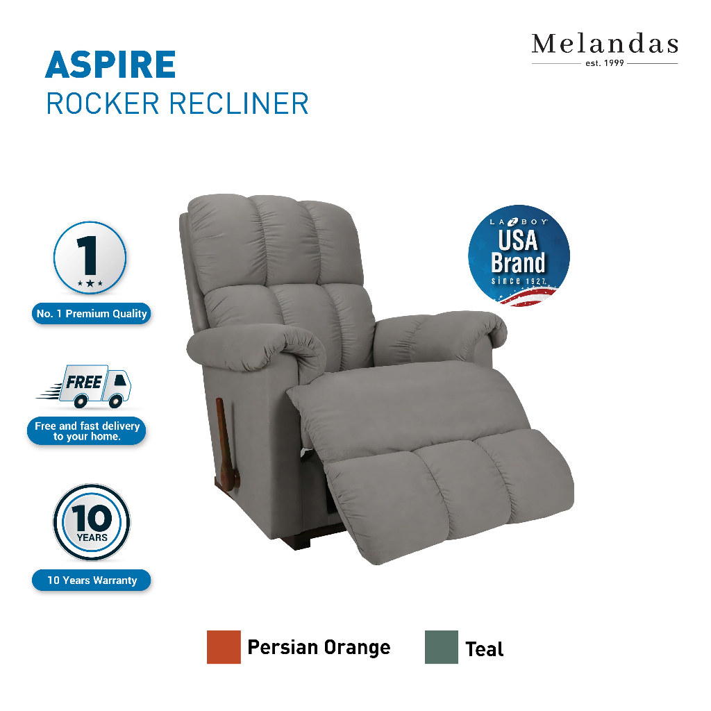 La-Z-Boy Sofa Premium Leather Aspire Single Seater Rocker Recliner