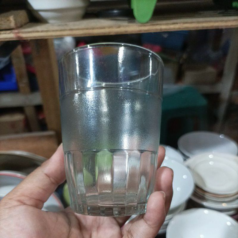 ( 6pcs ) gelas jadul Pasiran / gelas HS 09 / gelas kaca ( packing bubble )
