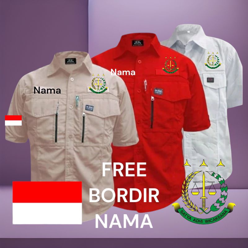 kemeja kerja baju pdh seragam kerja tactical kejaksaan free bordir nama