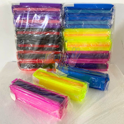 

KOTAK PENSIL MIKA TRANSPARANT / KOTAK PENSIL WARNA-WARNI / NEON