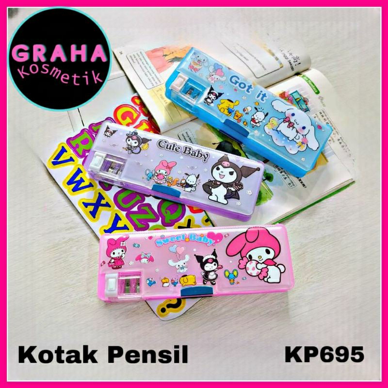 

Tempat Pensil Magnet Karakter 2 Sisi Dengan Rautan Mini / Kotak Pensil Magnet Karakter / Pensil Case Sanrio Kuromi Lucu