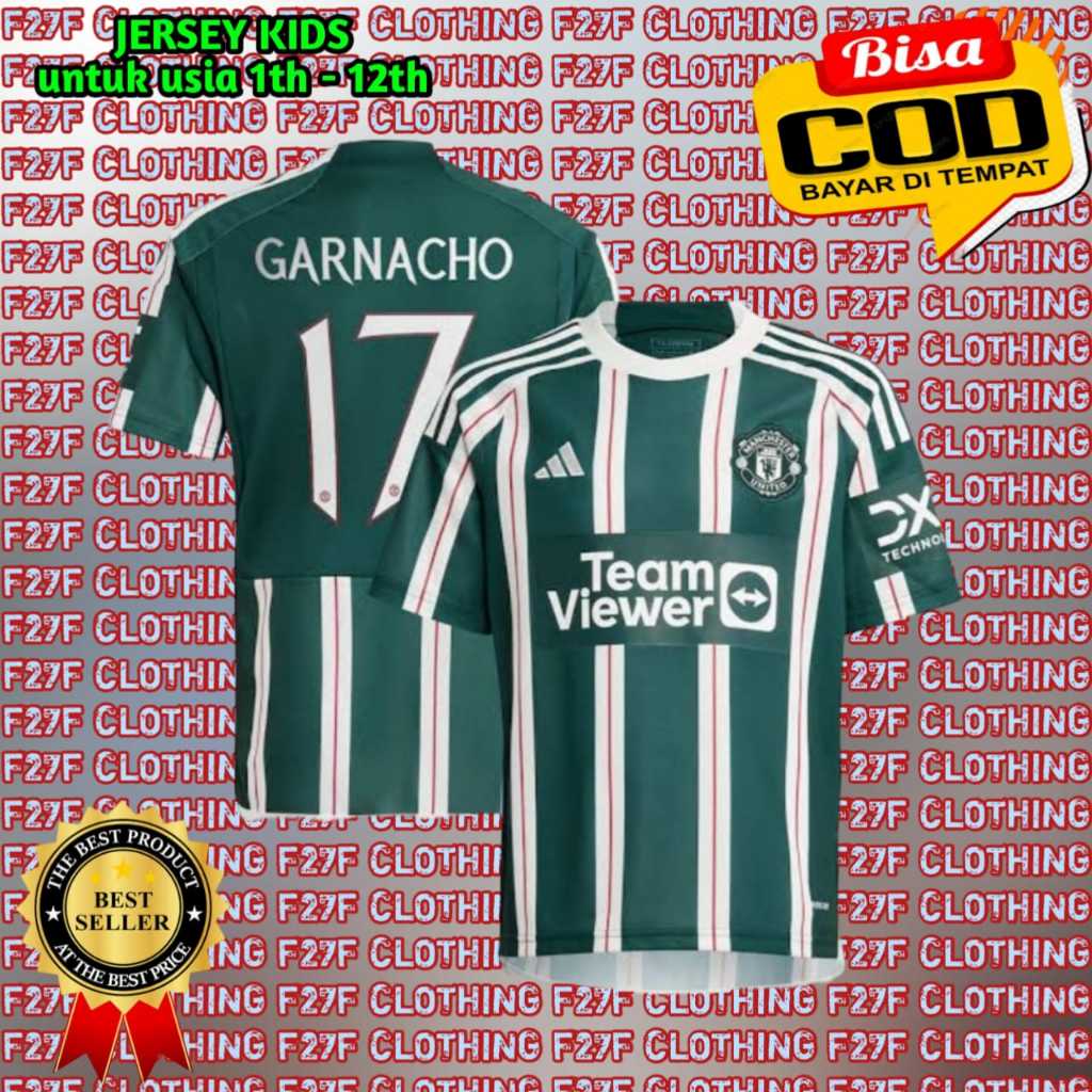 Setelan jersey anak MU 3RD / setelan baju sepak bola anak / setelan anak jersey garnacho terbaru