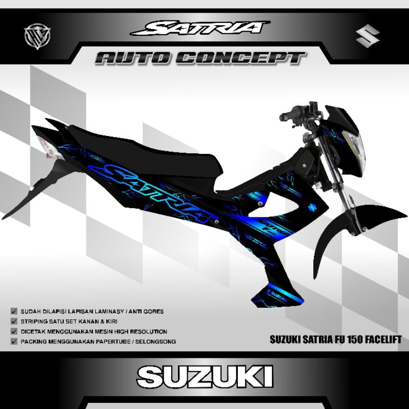 Striping Stiker Satria FU Facelift Variasi Sticker Satria FU 150 Karbu 2013 2014 2015