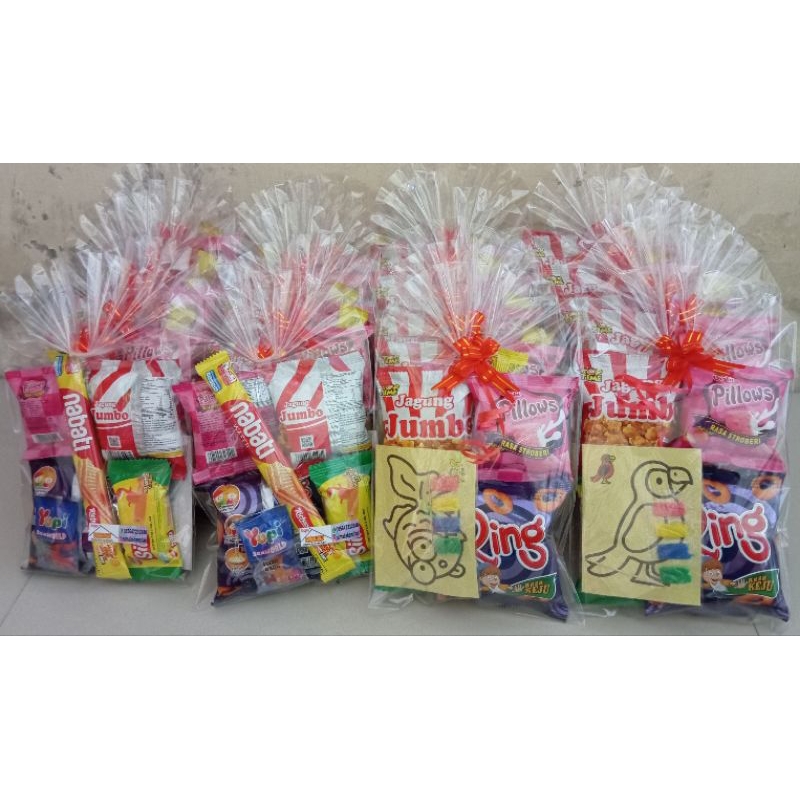 

Paket snack ulang tahun anak dan mainan