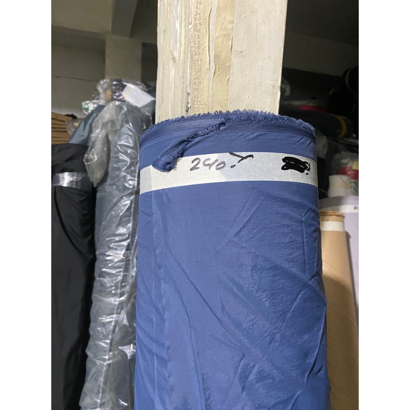 KAIN NYLON MAYER CRINKLE WARNA-BIRU NEPY KAIN KRINGKEL KUSUT