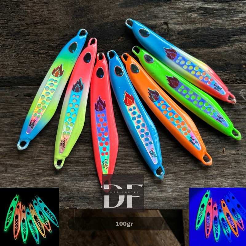 Metal Jig Gladius 100gr Full Glow In the Dark Lure doggi doggie dogtooth polka