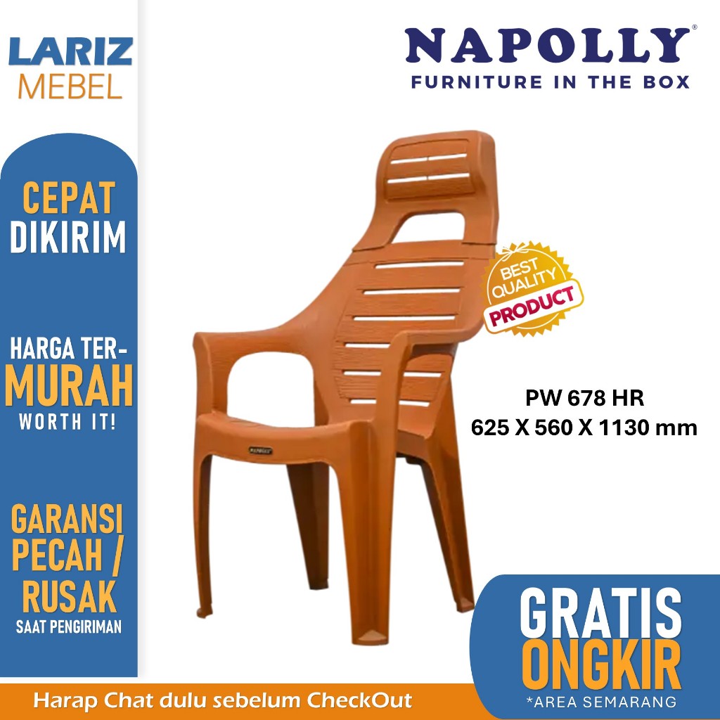 PROMO Kursi Plastik Napolly PW 678 HR Kursi Teras Kursi Taman MURAH Toko Lariz Mebel Semarang