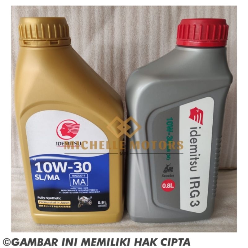 IDEMITSU IRG 3 OLI MATIC DAN IDEMITSU 10W-30 SL/MA OLI MOTOR BEBEK ORIGINAL/oli idemitsu motor matic