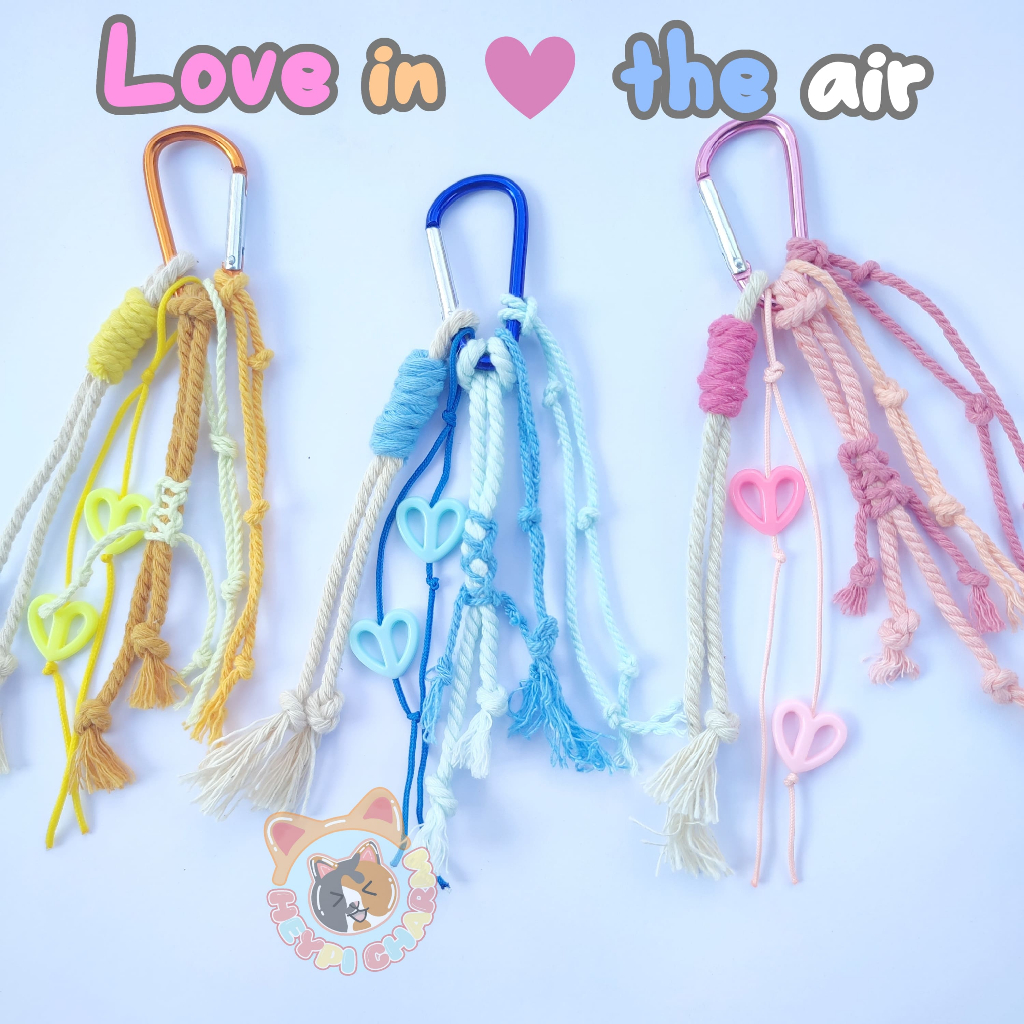 LOVE IN THE AIR - BAGCHARM | KEYCHAIN MACRAME | GANTUNGAN KUNCI CARABINER | GANTUNGAN TAS AKSESORIS