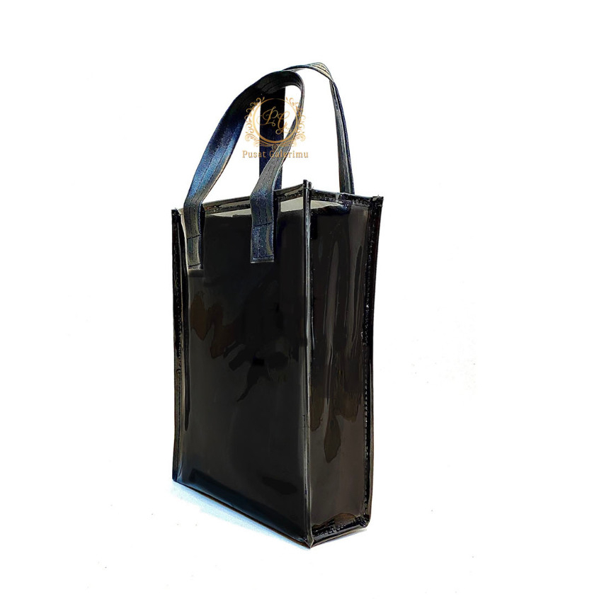 Tote Bag Mika Hitam Ukuran Small Bahan Mika PVC Tebal