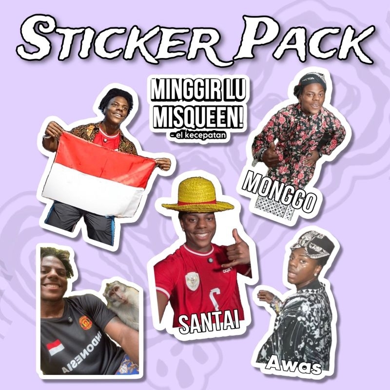 Sticker IShowSpeed Meme Pack isi 6 pcs vinyl Waterproof