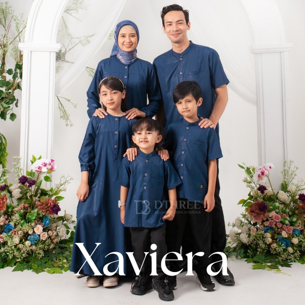 Dthree - Sarimbit Keluarga Xaviera ( Navy ) / Baju couple keluarga / Sarimbit Keluarga Muslim