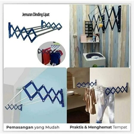 Jemur dinding lipat jemuran lipat tembok jemuran handuk dan jemuran baju 75cm
