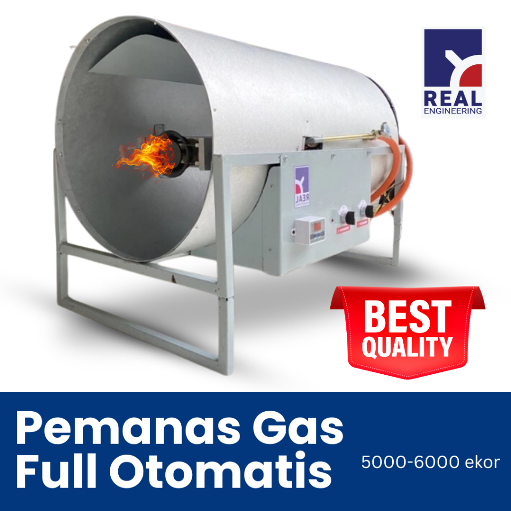 Pemanas Ruangan Kandang Ayam Broiler Bahan Bakar Gas Full Otomatis - Double Semawar