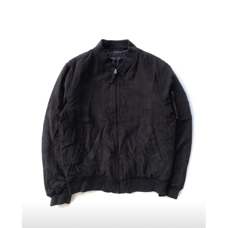 uniqlo suede bomber jacket