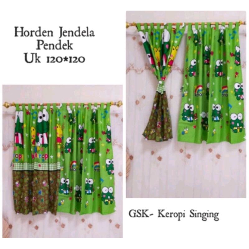 Gorden Keroppi Jendela Pendek Kamar Tidur Aestetik