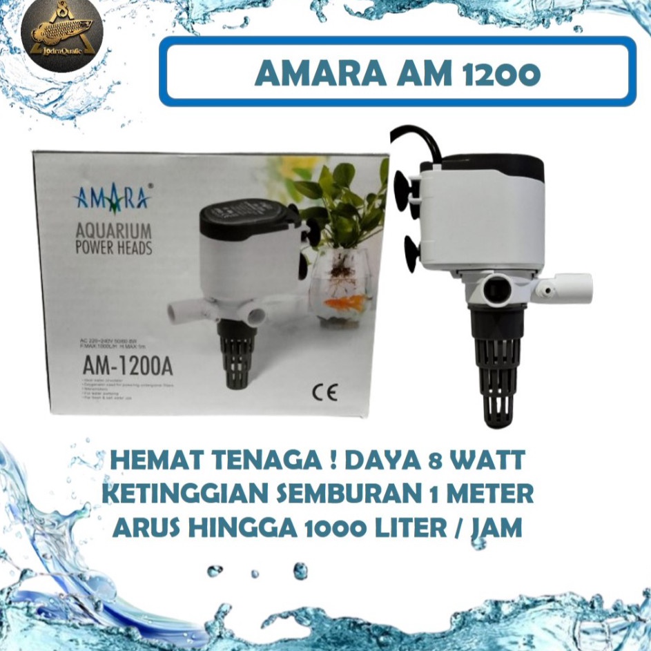 Ready Istimewa  PROMO MURAH POMPA AIR AQUARIUM AMARA AM 12 A NAIK 1 METER FILTER AQUARIUM KECIL POMP