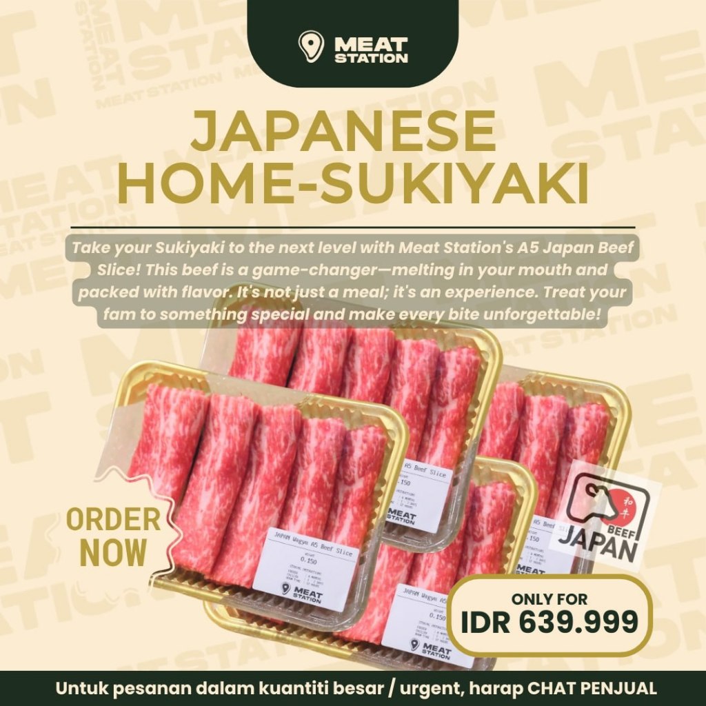 

Combo A5 Beef Slice 150g 4pack for Home Sukiyaki / Shabu-shabu / Paket Hotpot makan dirumah cocok untuk 3-4pax