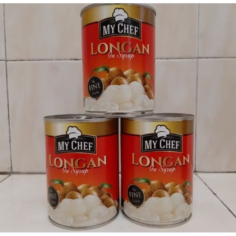 

MY CHEF LONGAN IN SYRUP 565gr / BUAH KELENGKENG / LONGAN MINUMAN KALENG