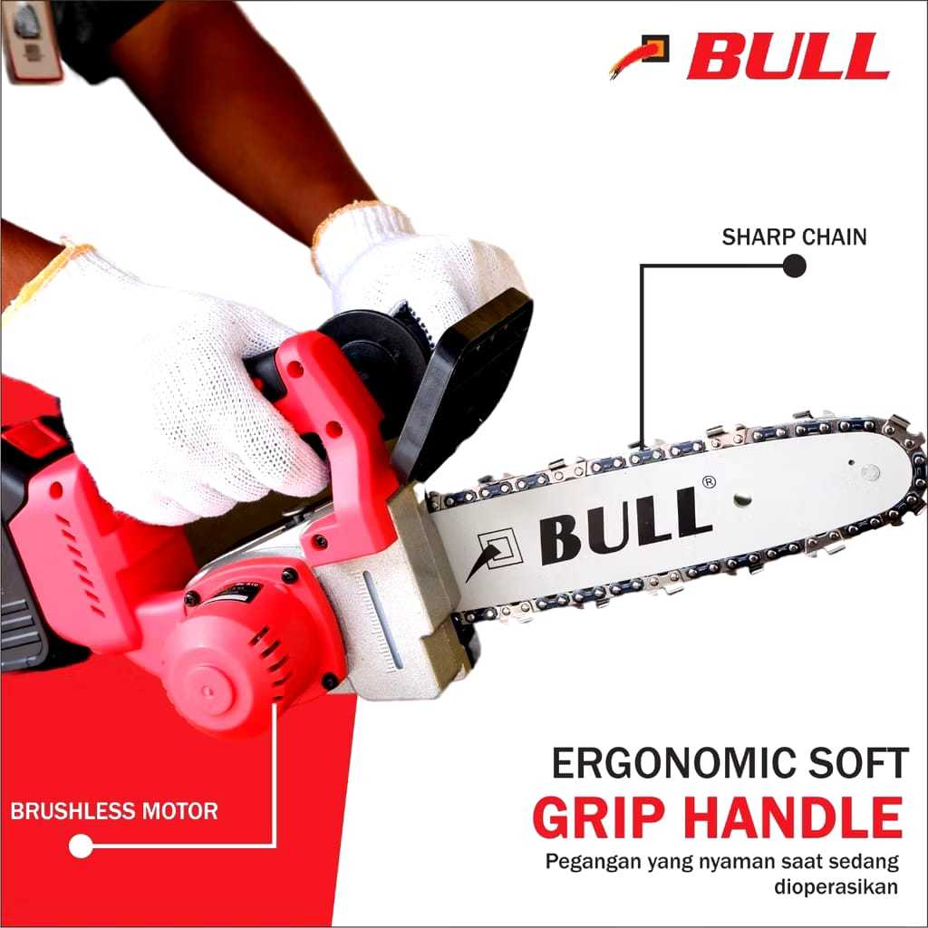 Bull Gergaji Rantai Baterai / Cordless Chainsaw 10"/ senso baterai 10” BL510