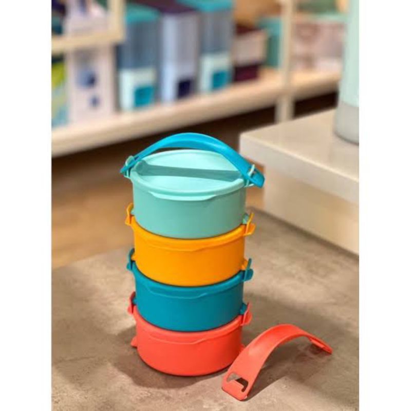 TUPPERWARE RANTANG BULAT SMALL CLICK TO GO SET