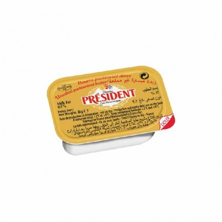 

Unsalted Butter Portion President / Mentega Portion President / President Minidish Unsalted - 8 Gram