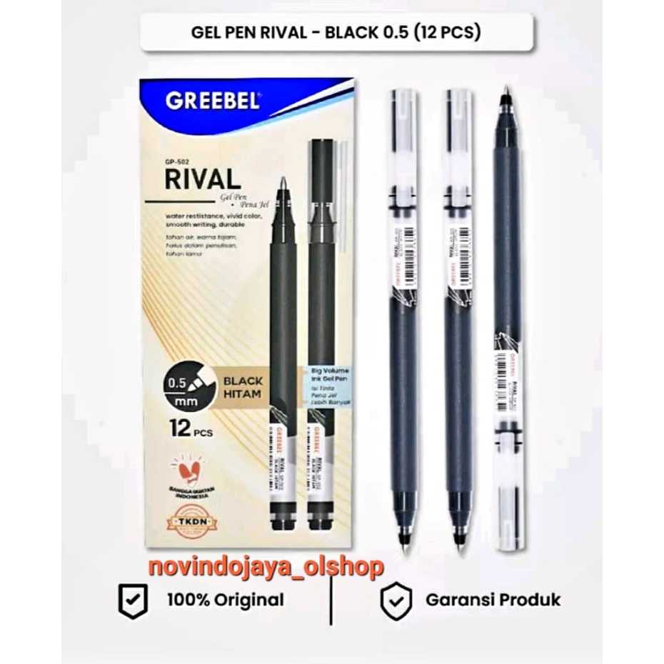 

PULPEN GEL GREEBEL RIVAL 0,5MM GP-502 HITAM TERLARIS