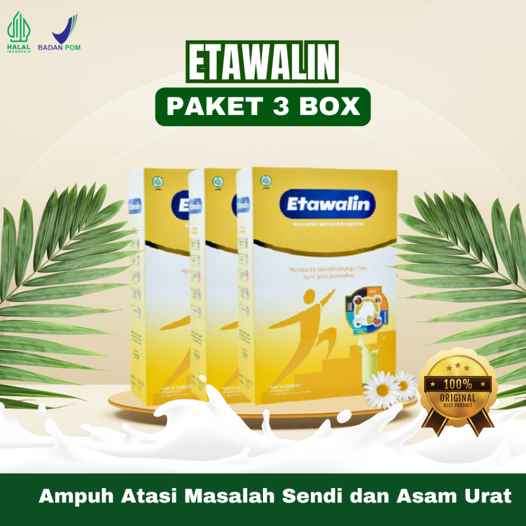 

Paket 3 Box (Lebih Murah) Etawalin - Susu Kambing Etawa Premium Membantu Mengatasi Asam Urat, Tingkatkan Kesehatan Tulang Sendi, Nyeri Sendi, Osteoporosis Rematik Cocok Untuk Lansia 100% Original Alami Tanpa Efek Samping