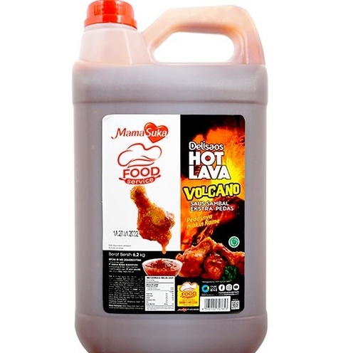 

Mamasuka Delisaos Hot Lava Volcano Saus Sambal Ekstra Pedas 6,2 kg