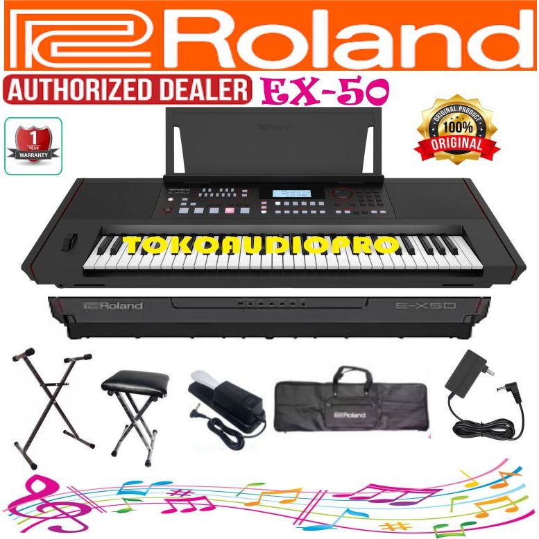 Keyboard Roland EX50 Arranger Keyboard Roland Ex-50 Paket Roland E-x50