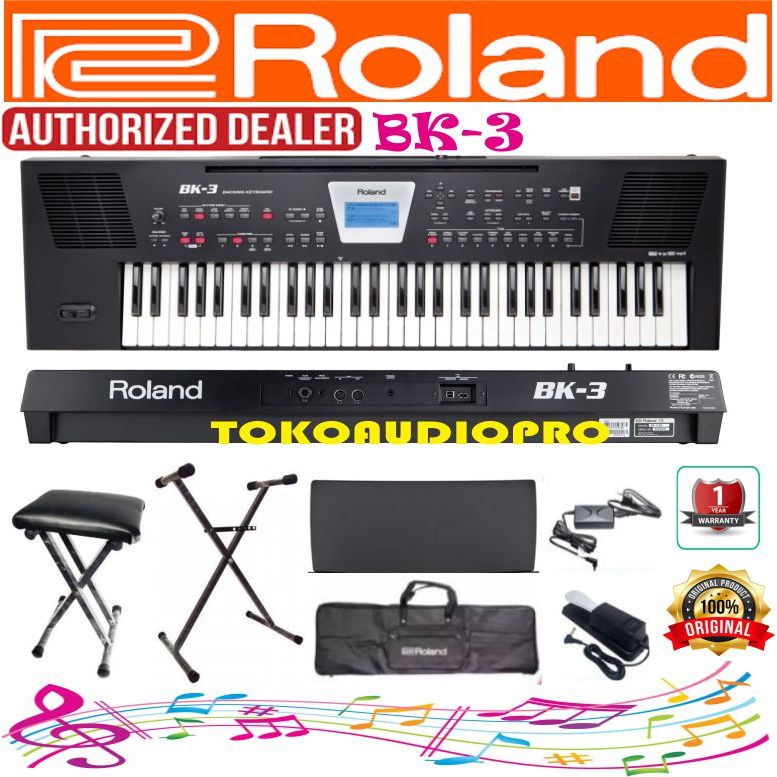 Keyboard Roland BK3 BK-3 BK 3 Backing Keyboard Paket