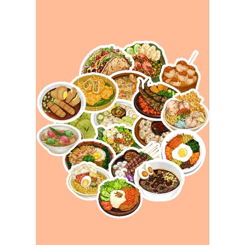 

Sticker pack food aesthetic for handphone, ipad, tab, laptop, jurnal