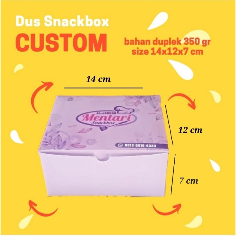 Dus snack box custom/ uk 14x12x7 cm