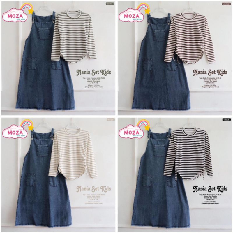 LESTA SET • NANIA SET KIDS • SETELAN OVERALL JEANS
