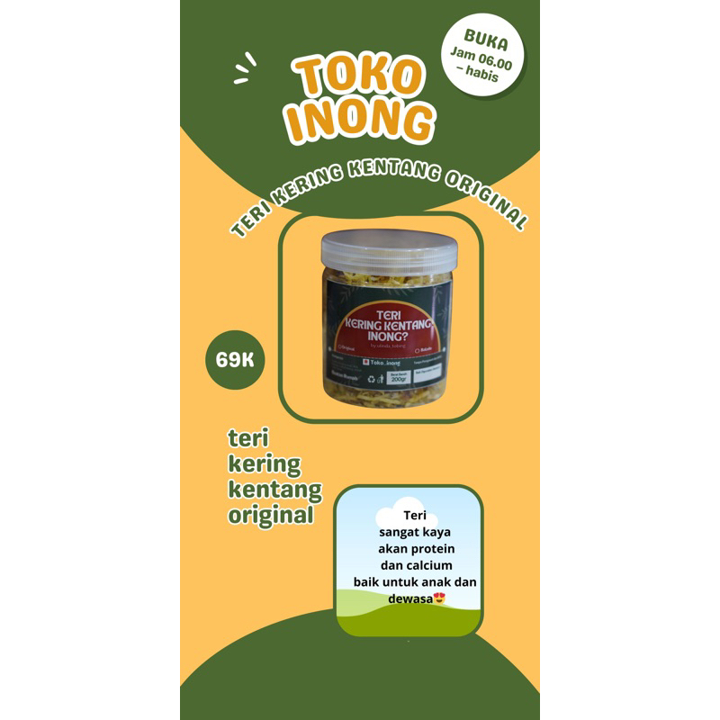 

Teri Kering Kentang Original 150 gr. Cocok untuk anak.
