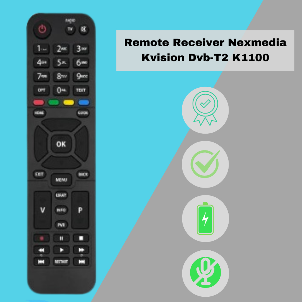 Remote Receiver Nexmedia Kvision Dvb-T2 K1100 Receiver Parabola Tanpa Setting