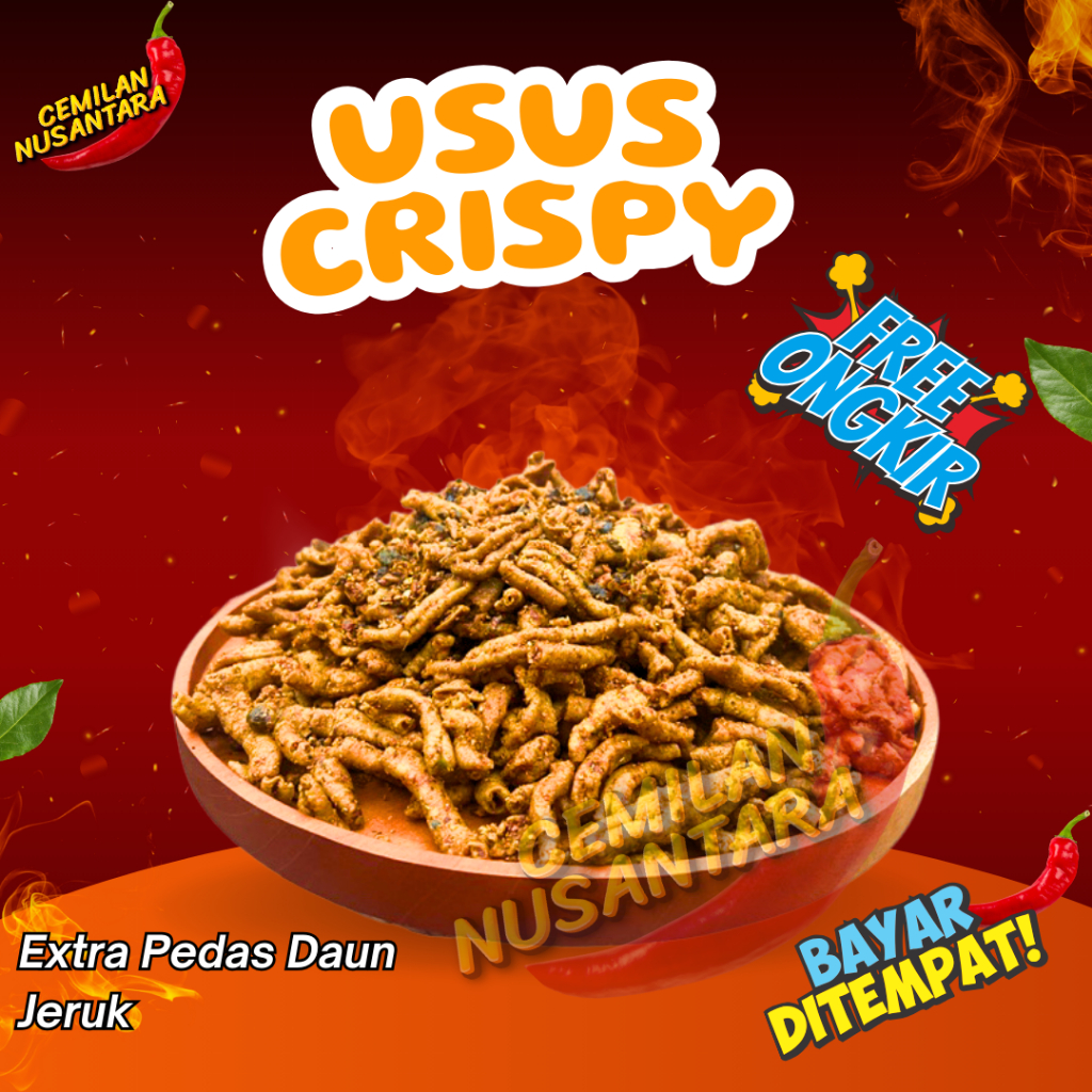 

Usus Ayam Goreng crispy Super Pedas 250gram renyah Gurih sedap bumbu Balado Original Daun Jeruk