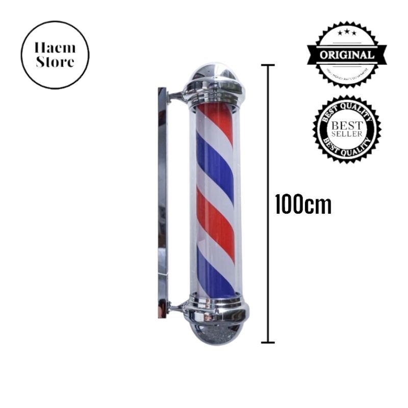Lampu Barberpole 100cm Barbershop Salon Pangkas Rambut